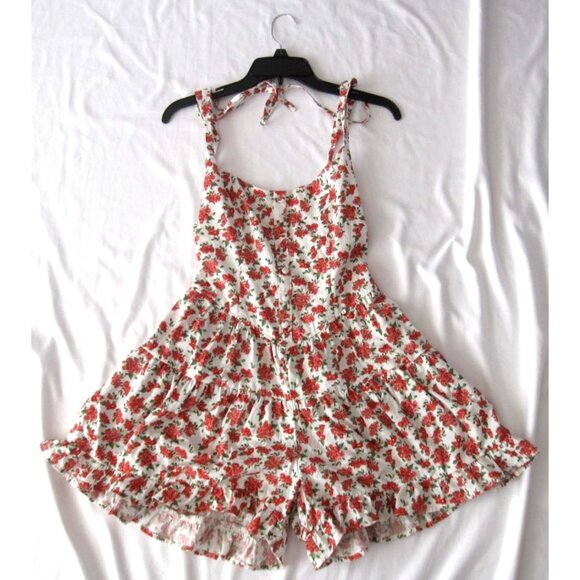 wild fable Dresses & Skirts - Floral Tiered Ruffle Back Smocked Ruffle Fairy Whimsigoth Romper Sz S (WB496)